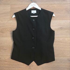 SUPER CLEAN Frankie Shop Black Vest Size Medium Crepe Lined Button Front